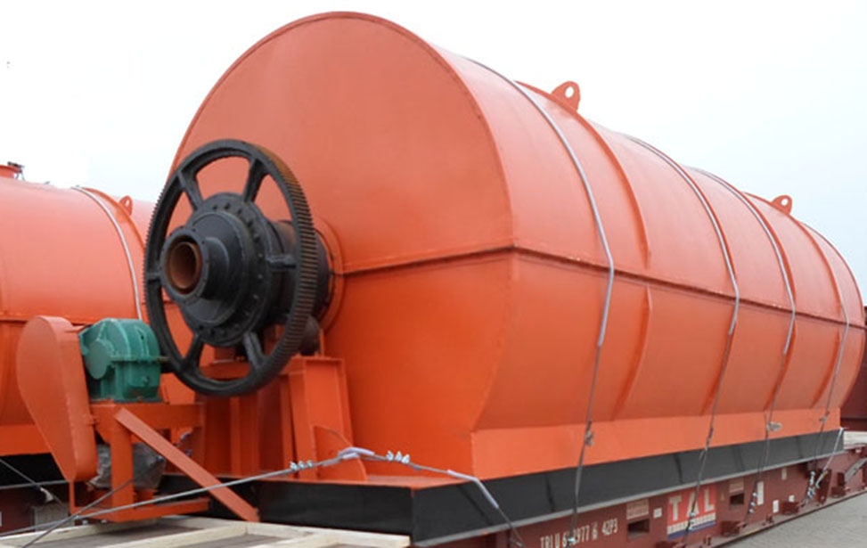 Used tire/plastic/rubber into black oil processing pyrolysis plant
