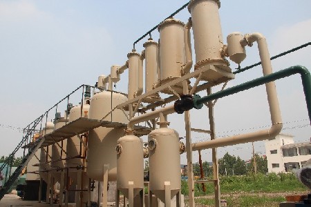 Waste oil recycling to diesel plant