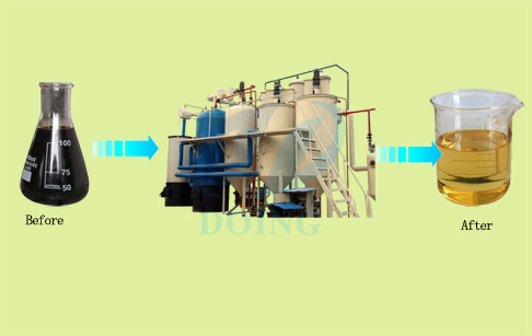 Distillate waste fuel oil to diesel plant