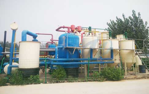Used oil to diesel oil recycling plant