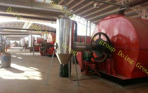 Solid waste tyres pyrolysis plant