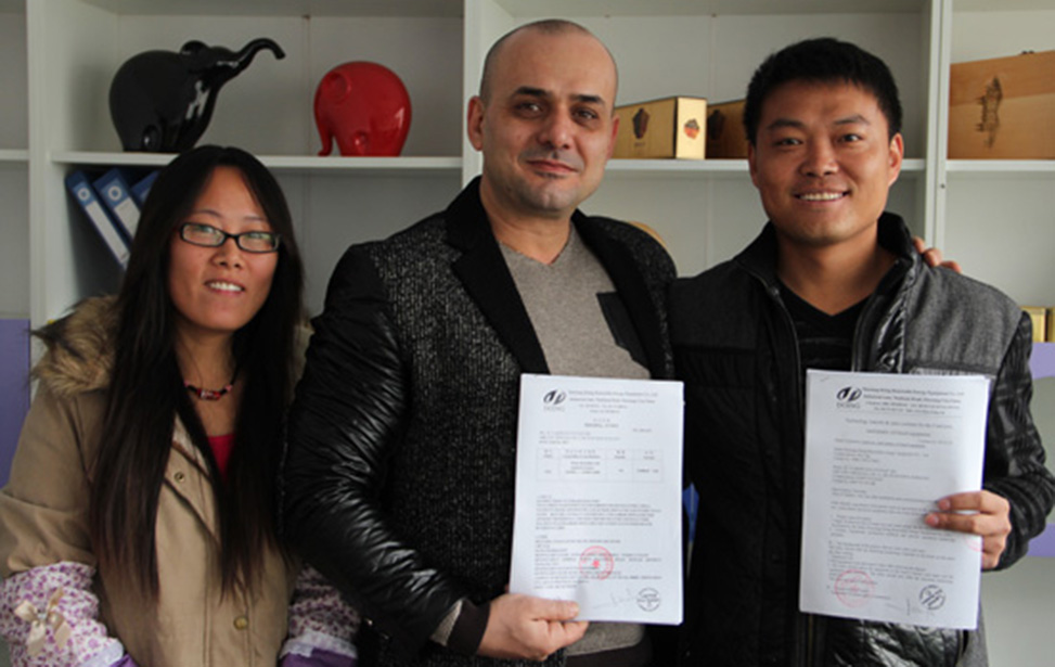 Romania customer signed contract with us for one set 10 ton waste tire recycling machines in 2012