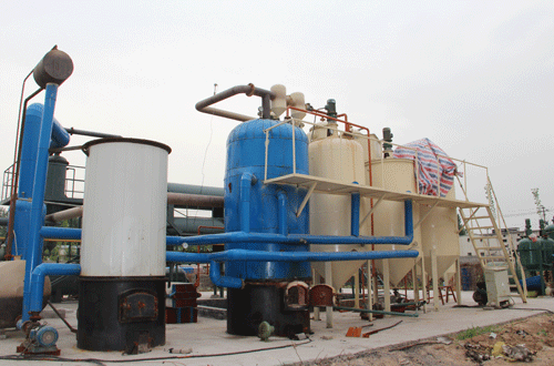 Waste motor oil to diesel refinery