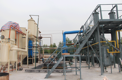 Waste motor oil to diesel refinery