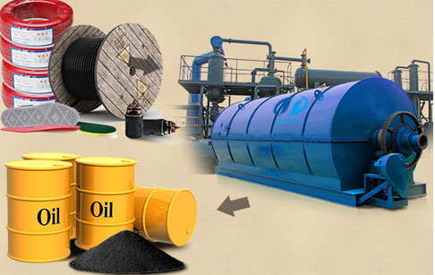 Waste rubber to oil pyrolysis plant