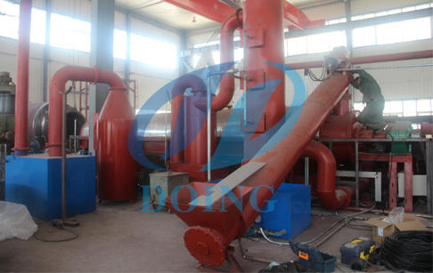 Continuous tyre recycling equipment