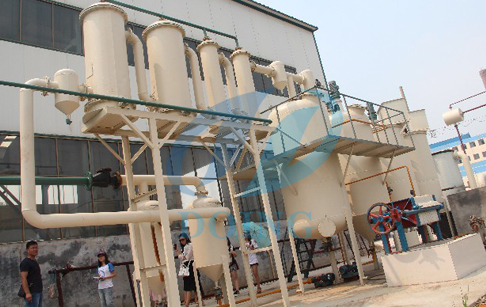 Converting commercial plastic to oil recycling plant