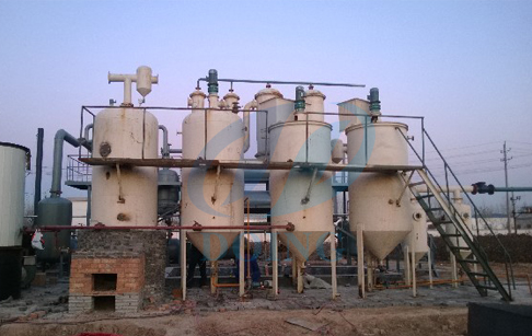 Convert waste oil to diesel refining plant