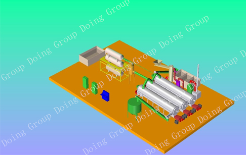 Continuous tyre pyrolysis system 