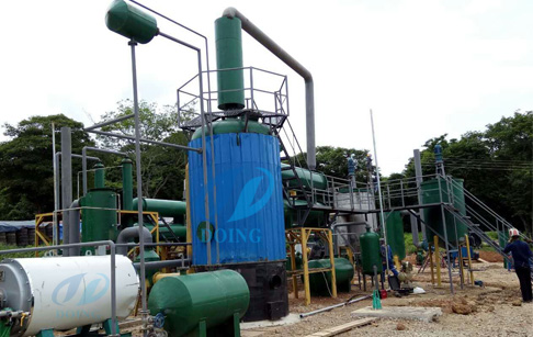 Pyrolysis oil to diesel distillation plant