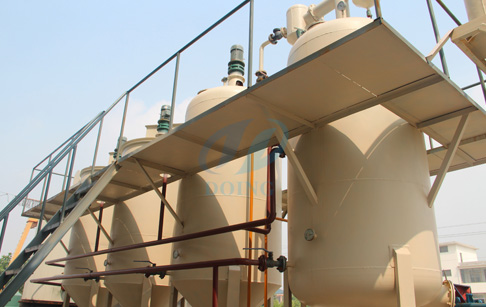 Waste tyre oil to diesel distillation plant