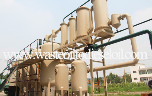Used engine oil to diesel recycling system 