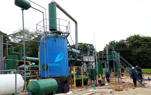 Pyrolysis oil to diesel distillation plant