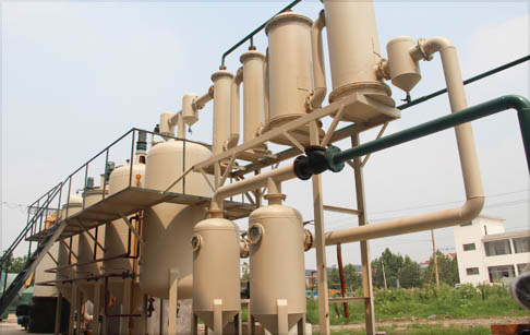 Used oil to diesel oil recycling plant