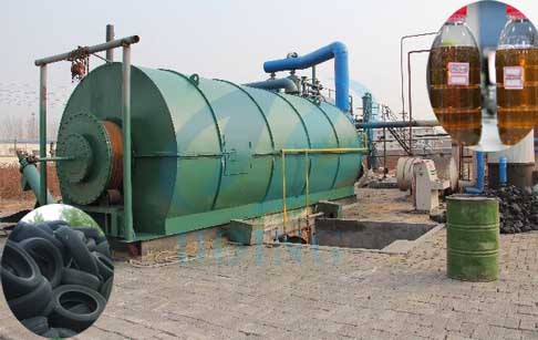 Waste tyre to pyrolysis oil recycling plant