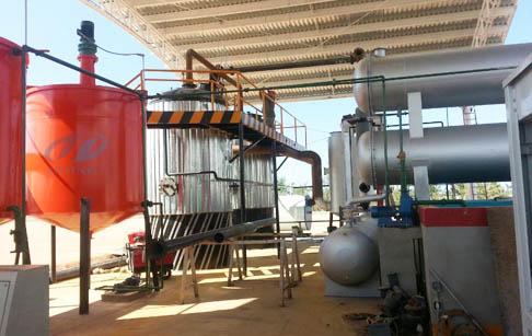 Pyrolysis plastic recycling to oil distillation process plant 