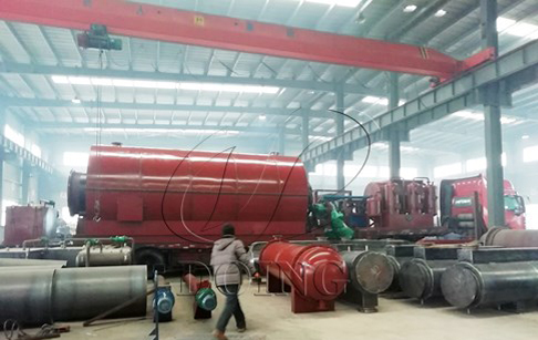 One set 12T/D waste tyre pyrolysis plant delivered to Shandong, China