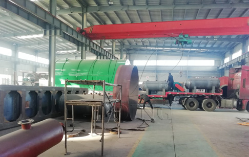 Two sets 12T/D waste tyre pyrolysis equipments delivered to local city in Henan, China