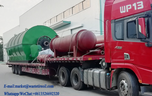 2 sets 12T/D waste tire recycling to oil machine was delivered to Guangxi, China 