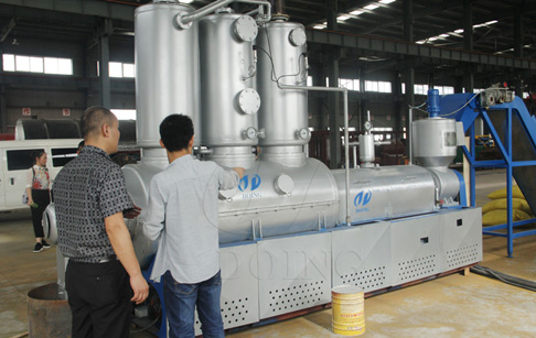 Integrated waste tyre to diesel plant