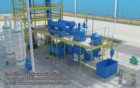 3D demonstration of newly designed waste oil distillation process