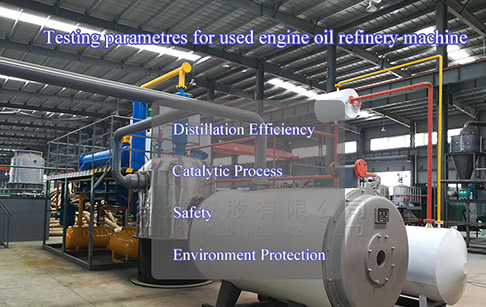 What are the testing parametres for used engine oil refinery machine？