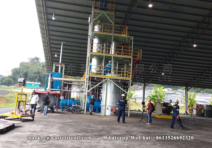 On-site installation picture of DOING waste oil refinery plant