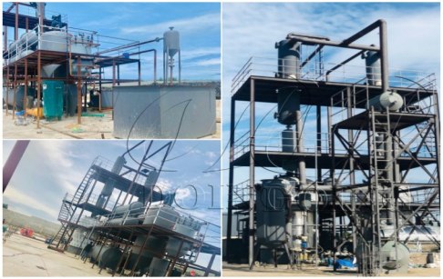 14TPD waste oil distillation machine installed in Ghana