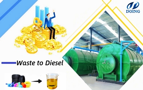 Fiji clients ordered 10TPD tire plastic to diesel plant from Henan Doing