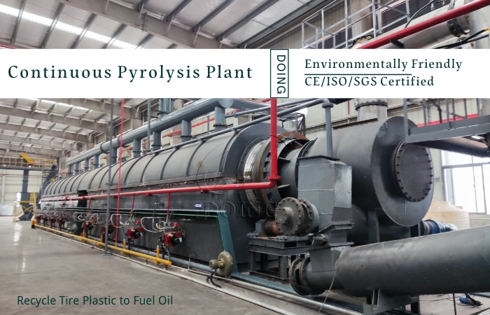 Continuous plastic pyrolysis plant