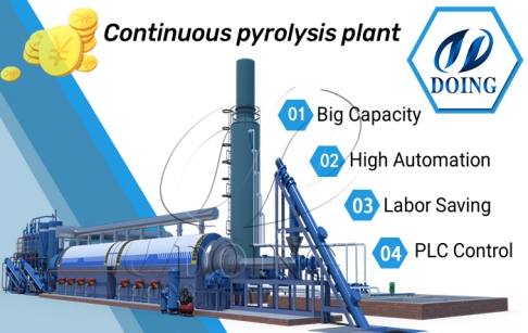 Continuous pyrolysis plant convert plastic to fuel oil