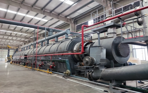 Continuous plastic pyrolysis plant