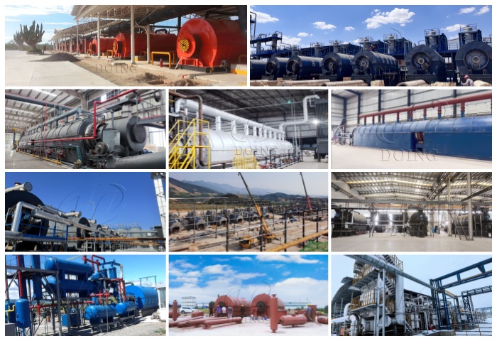 Projects display of DOING waste tyre recycling plants