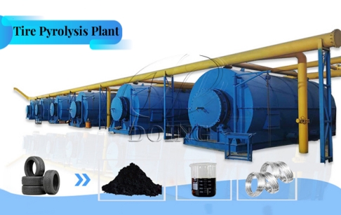 Waste tyre recycling plant to fuel oil and carbon black