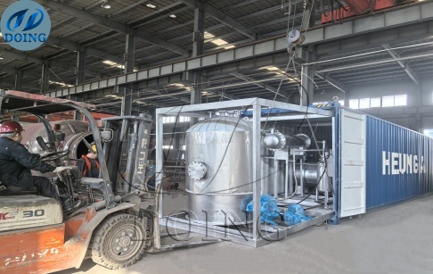 A new type of frame tire pyrolysis oil distillation device shipped to Japan