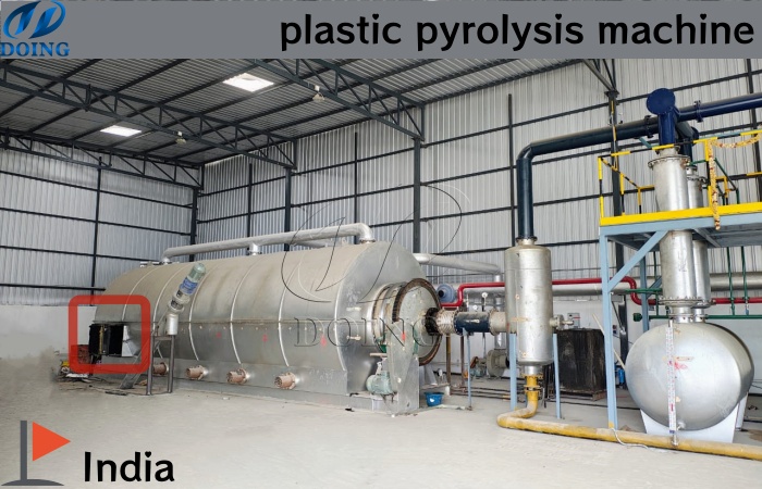 convert waste plastic pyrolysis machine installed in India
