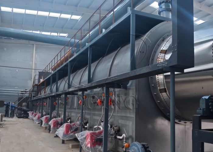 Installation of DOING 50 TPD continuous oily sludge pyrolysis machine in China