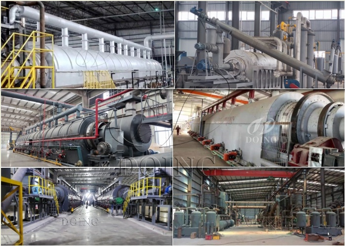DOING automatic oil sludge pyrolysis equipment installed in China
