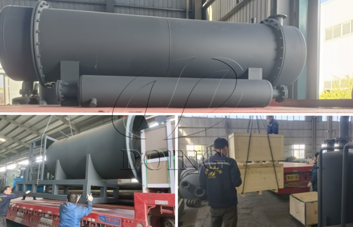 Uzbekistan 10TPD batch tyre pyrolysis plant shipment site DOING batch tyre pyrolysis plant
