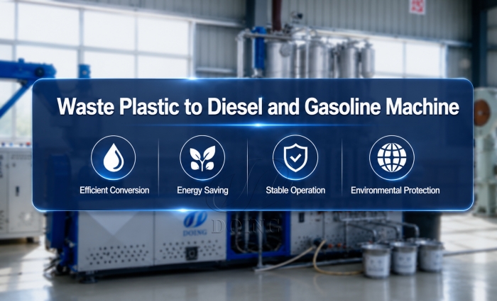 DOING continuous waste plastic to diesel and gasoline integrated equipment