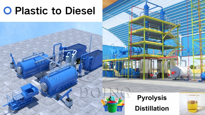 waste-to-fuel pyrolysis distillation machine