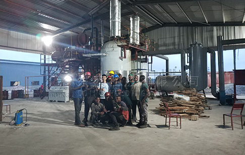 36T waste tyre to oil plant and 10T oil distillation machine run in Nigeria