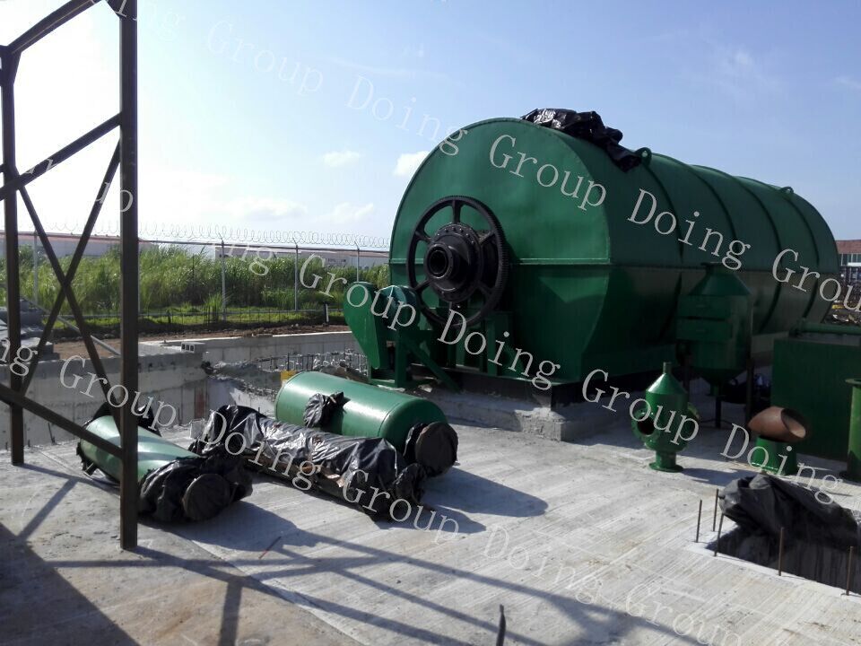 waste tire pyrolysis machine news on Panama installation