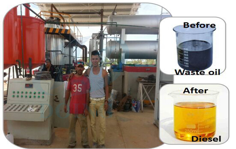 waste crude oil refining plant
