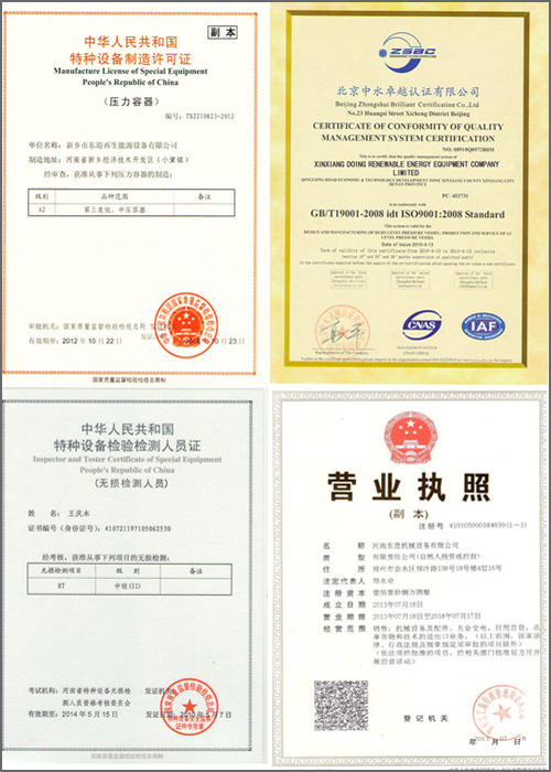 pyrolysis plant certificates